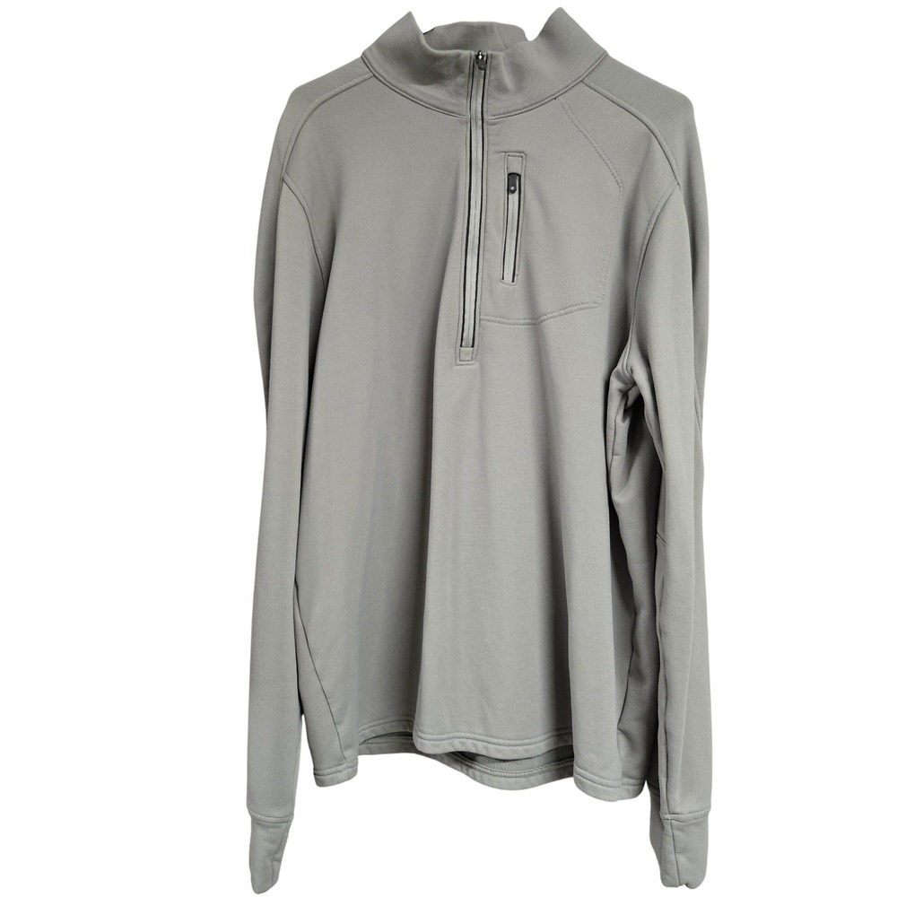 QOR Polartec Gray Quarter Zip Pullover Sweatshirt Performance Mid Layer Men's L‎